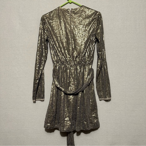 NWT Mac Duggal Sash Belt Long Sleeve Dress - size 4 - Picture 5 of 6